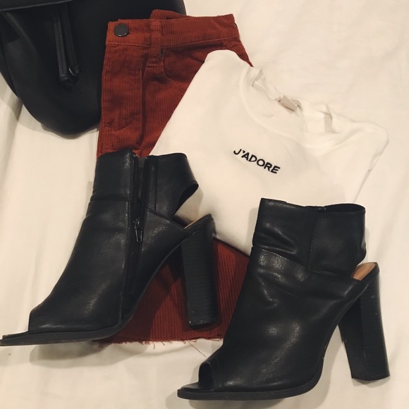 Aldo Shoes - Peep toe black booties